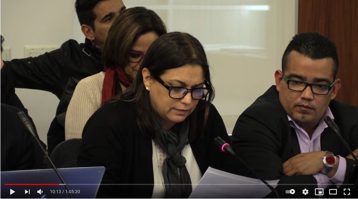 A group of Venezuelan NGOs participate in the 156th session